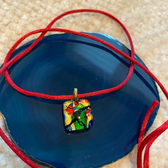 Multicolored Glass Bead Necklace - Picture 1 of 4